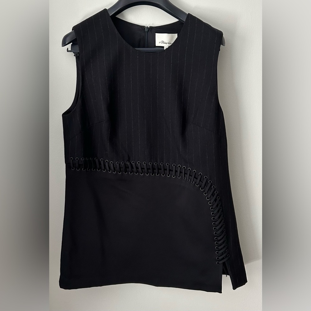NEW WITH TAG! 3.1 Philip Lim Stripped Tank with Curved Lacing.  Size: 6